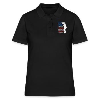 Grandma Militär Fan Soldaten stolze Oma Amerika - Frauen Polo Shirt - Schwarz - Vorne - Ailine (174cm)