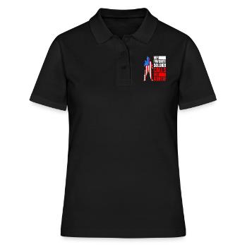 Soldaten Tanten Militär Fan Amerika Patrioten - Frauen Polo Shirt - Schwarz - Vorne - Ailine (174cm)