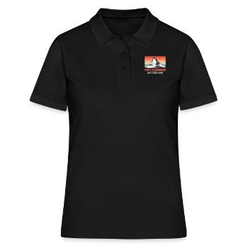Matterhorn Bergsteiger Summit Wandern klettern - Frauen Polo Shirt - Schwarz - Vorne - Ailine (174cm)