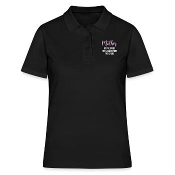 Brides Mom Mother Of The Bride Mutter Der Braut - Frauen Polo Shirt - Schwarz - Vorne - Ailine (174cm)