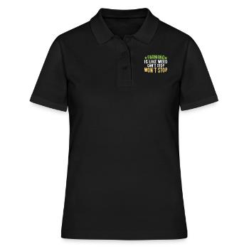 Landwirtschaft Ist Wie Unkraut Kann Nicht Aufhören - Frauen Polo Shirt - Schwarz - Vorne - Ailine (174cm)