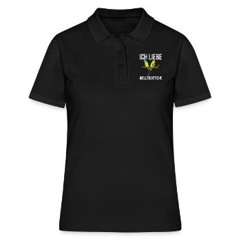 Ich liebe Wellensittiche Vogelliebhaber Sittich - Frauen Polo Shirt - Schwarz - Vorne - Ailine (174cm)