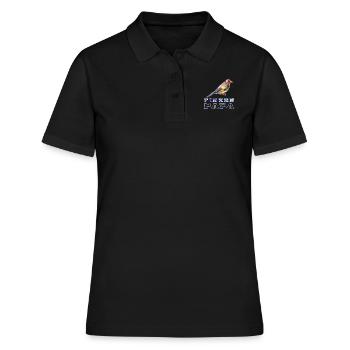Finken Papa Zebrafinken Vogelfreund Männer - Frauen Polo Shirt - Schwarz - Vorne - Ailine (174cm)
