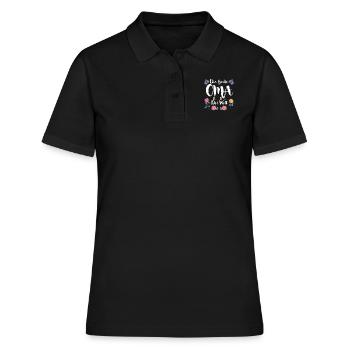 Weltbeste Oma Muttertag coole Oma Granny - Frauen Polo Shirt - Schwarz - Vorne - Ailine (174cm)