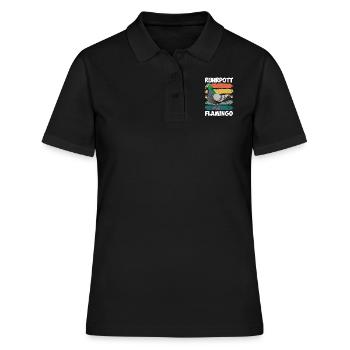 Ruhrpott Flamingo Taubenliebhaber Tauben - Frauen Polo Shirt - Schwarz - Vorne - Ailine (174cm)
