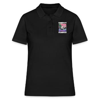 Ruhrpott Flamingo Taubenliebhaber Tauben - Frauen Polo Shirt - Schwarz - Vorne - Ailine (174cm)