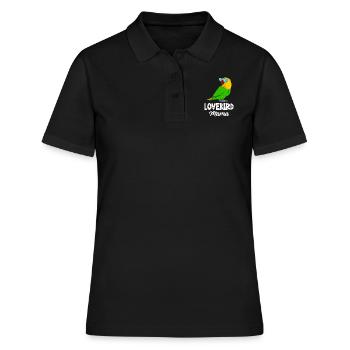 Lovebird Mama Liebesvögel Papagei Halter Frauen - Frauen Polo Shirt - Schwarz - Vorne - Ailine (174cm)