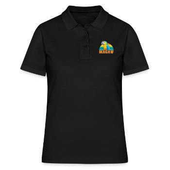 Macaw Vogel Papagei Fan Vogelliebhaber Aras - Frauen Polo Shirt - Schwarz - Vorne - Ailine (174cm)