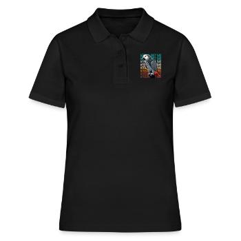 Perroquets gris Maman Africain Maman Gris Maman Perroquet - Polo Femme - noir - Devant - Ailine (174cm)