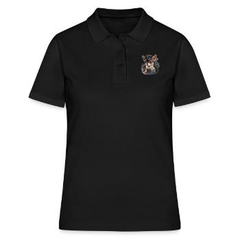 Chihuahua | Chapeau Policier Chien Drôle - Polo Femme - noir - Devant - Ailine (174cm)