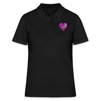Piepmatz I love Budgie's Budgie Bird Holder - Women's Polo Shirt - black - Front - Ailine (174cm)