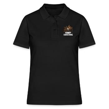 Haariger Weihnachtsfest - Tarantula Besitzer - Frauen Polo Shirt - Schwarz - Vorne - Ailine (174cm)