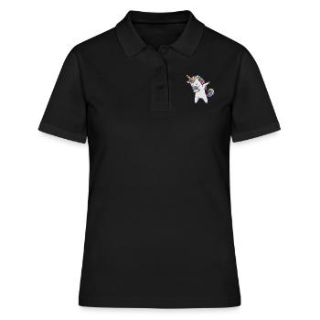 Dabbing Licorne Licorne Dab Dabbing Trend Dance - Polo Femme - noir - Devant - Ailine (174cm)