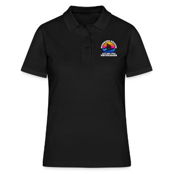 Snowboard Mädchen Blick Fangen Spuren hinterlassen - Frauen Polo Shirt - Schwarz - Vorne - Ailine (174cm)