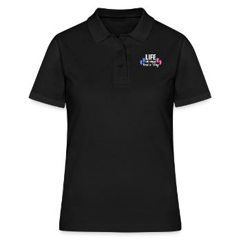 Das Leben Wird Immer Einen Weg Finden Ivf Papa - Frauen Polo Shirt - Schwarz - Vorne - Ailine (174cm)