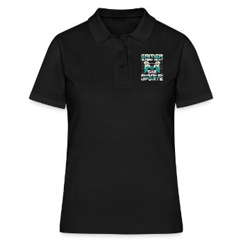 Gamer Altern Nicht Sie Leveln Retro Gamer Zocken - Frauen Polo Shirt - Schwarz - Vorne - Ailine (174cm)