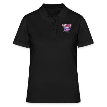 Gamerin Pink Controller Zocken Videospiel - Frauen Polo Shirt - Schwarz - Vorne - Ailine (174cm)
