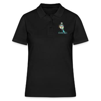Padel Tennis, Tennis, Graffiti, Coloré - Polo Femme - noir - Devant - Ailine (174cm)