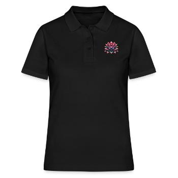 Fleur de lotus - Polo Femme - noir - Devant - Ailine (174cm)