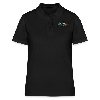 Pssst... Ich Lese Bücherliebhaber Bücherwurm - Frauen Polo Shirt - Schwarz - Vorne - Ailine (174cm)
