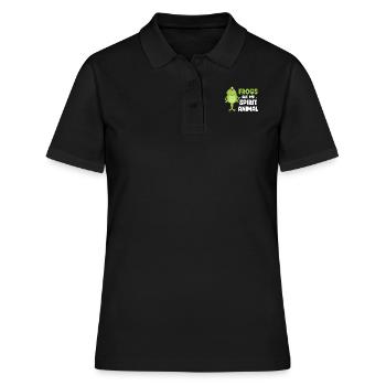 Les grenouilles sont mon animal de pouvoir Cottagecore Axolotl - Polo Femme - noir - Devant - Ailine (174cm)