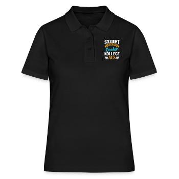 Mitarbeiter So Sieht ein Richtig Cooler Kollege - Frauen Polo Shirt - Schwarz - Vorne - Ailine (174cm)