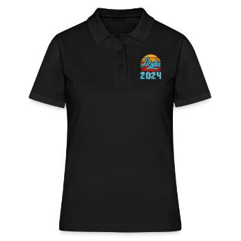 Abitur 2024 Abschluss Abiturient Abi Abiturienten - Frauen Polo Shirt - Schwarz - Vorne - Ailine (174cm)