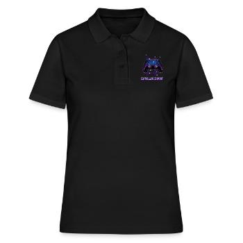 Gamers Video Gaming Geek Console Game Controller - Women's Polo Shirt - black - Front - Ailine (174cm)