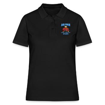 Abitur 2024 LEVEL COMPLETE Abiturienten Abschluss - Frauen Polo Shirt - Schwarz - Vorne - Ailine (174cm)