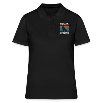 Newfie BLEIB COOL NEUFUNDLÄNDER KEIN GRIZZLY - Frauen Polo Shirt - Schwarz - Vorne - Ailine (174cm)