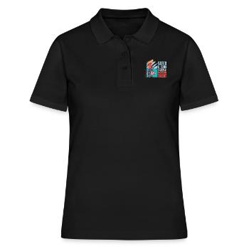 Father & Son a Crazy Team Partner Look - Women's Polo Shirt - black - Front - Ailine (174cm)
