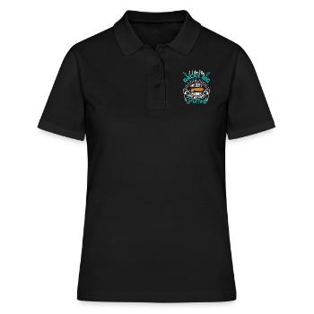 Fleischliebhaber I LIKE MY RACKS BIG PULLED PORK - Frauen Polo Shirt - Schwarz - Vorne - Ailine (174cm)