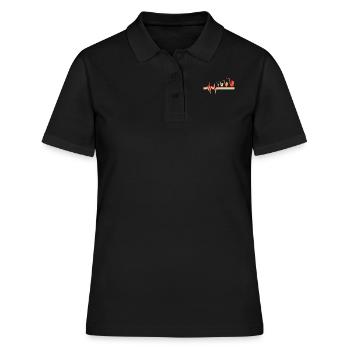 Saxophone, Saxophone, Électrocardiogramme, Heartbeat - Polo Femme - noir - Devant - Ailine (174cm)