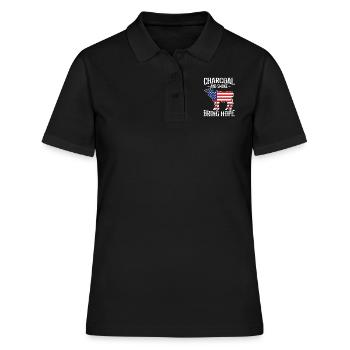 Barbecue USA Le charbon de bois et la fumée apportent de l’espoir - Polo Femme - noir - Devant - Ailine (174cm)