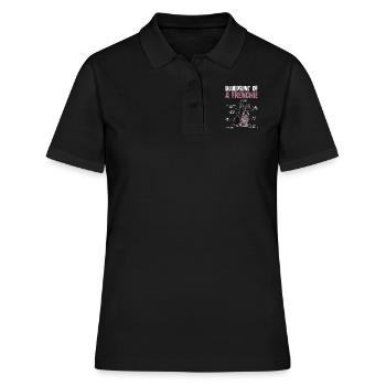 Französische Bulldogge Blueprint of a Frenchie - Frauen Polo Shirt - Schwarz - Vorne - Ailine (174cm)