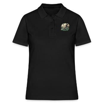 Elefanten Elefant - Frauen Polo Shirt - Schwarz - Vorne - Ailine (174cm)