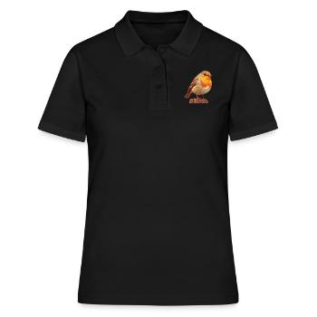 Robin Rotkehlchen - Frauen Polo Shirt - Schwarz - Vorne - Ailine (174cm)