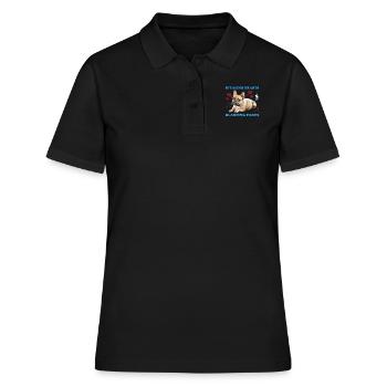 Bouledogue français VOLER DES CŒURS EXPLOSER - Polo Femme - noir - Devant - Ailine (174cm)
