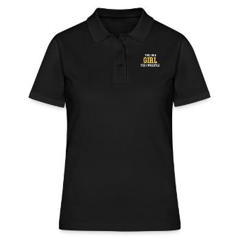 Yes, I'm a girl. Yes, I wrestle. - Women's Polo Shirt - black - Front - Ailine (174cm)