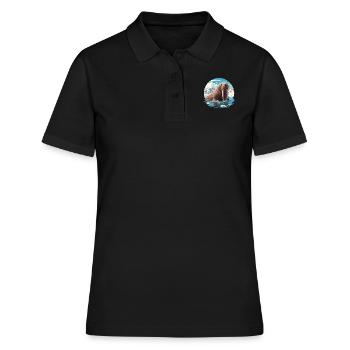 Walrus Walrosse Walross - Frauen Polo Shirt - Schwarz - Vorne - Ailine (174cm)