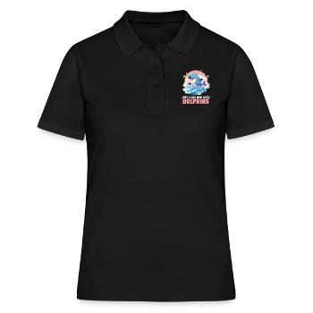 Dolphin Delfine Delfin - Frauen Polo Shirt - Schwarz - Vorne - Ailine (174cm)