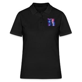 Katze - Frauen Polo Shirt - Schwarz - Vorne - Ailine (174cm)