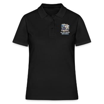 Wölfe Wolf - Frauen Polo Shirt - Schwarz - Vorne - Ailine (174cm)