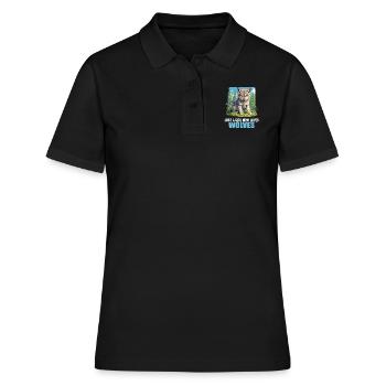 Wölfe Wolf - Frauen Polo Shirt - Schwarz - Vorne - Ailine (174cm)