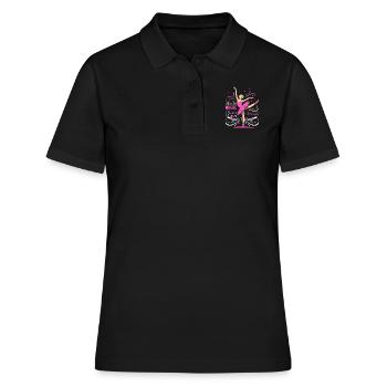 Ballett: Wo Anmut auf Kraft trifft - Frauen Polo Shirt - Schwarz - Vorne - Ailine (174cm)