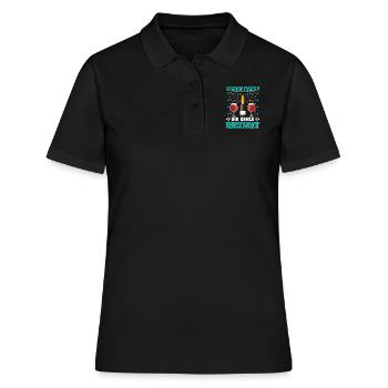 ADVENT ADVENT DIE KEHLE BRENNT Lustiges Glühwein - Frauen Polo Shirt - Schwarz - Vorne - Ailine (174cm)