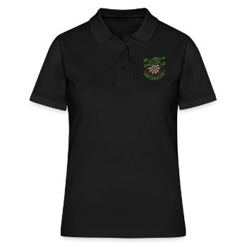 Dart Spieler AM LIEBSTEN SPIELE ICH UNTENRUM - Frauen Polo Shirt - Schwarz - Vorne - Ailine (174cm)