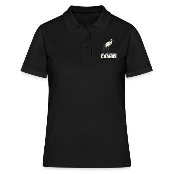 Kraniche Kranich - Frauen Polo Shirt - Schwarz - Vorne - Ailine (174cm)