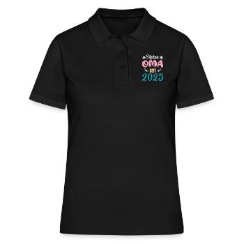 STOLZE OMA SEIT 2025 Großmütter Omi Vollzeit Oma - Frauen Polo Shirt - Schwarz - Vorne - Ailine (174cm)