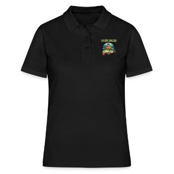 HECHT ANGLER Geburtstag Angeln Hobby Fischen - Frauen Polo Shirt - Schwarz - Vorne - Ailine (174cm)